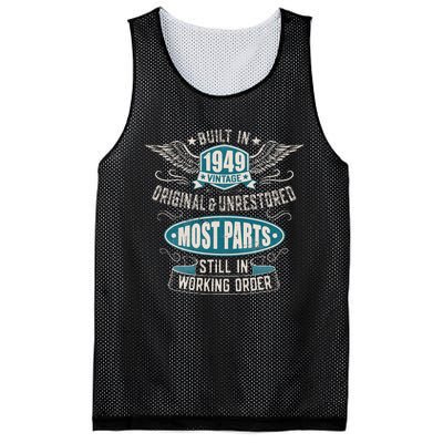 Vintage Birthday Born In 1949 Built In The 40s Mesh Reversible Basketball Jersey Tank