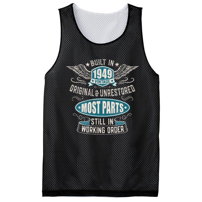 Vintage Birthday Born In 1949 Built In The 40s Mesh Reversible Basketball Jersey Tank