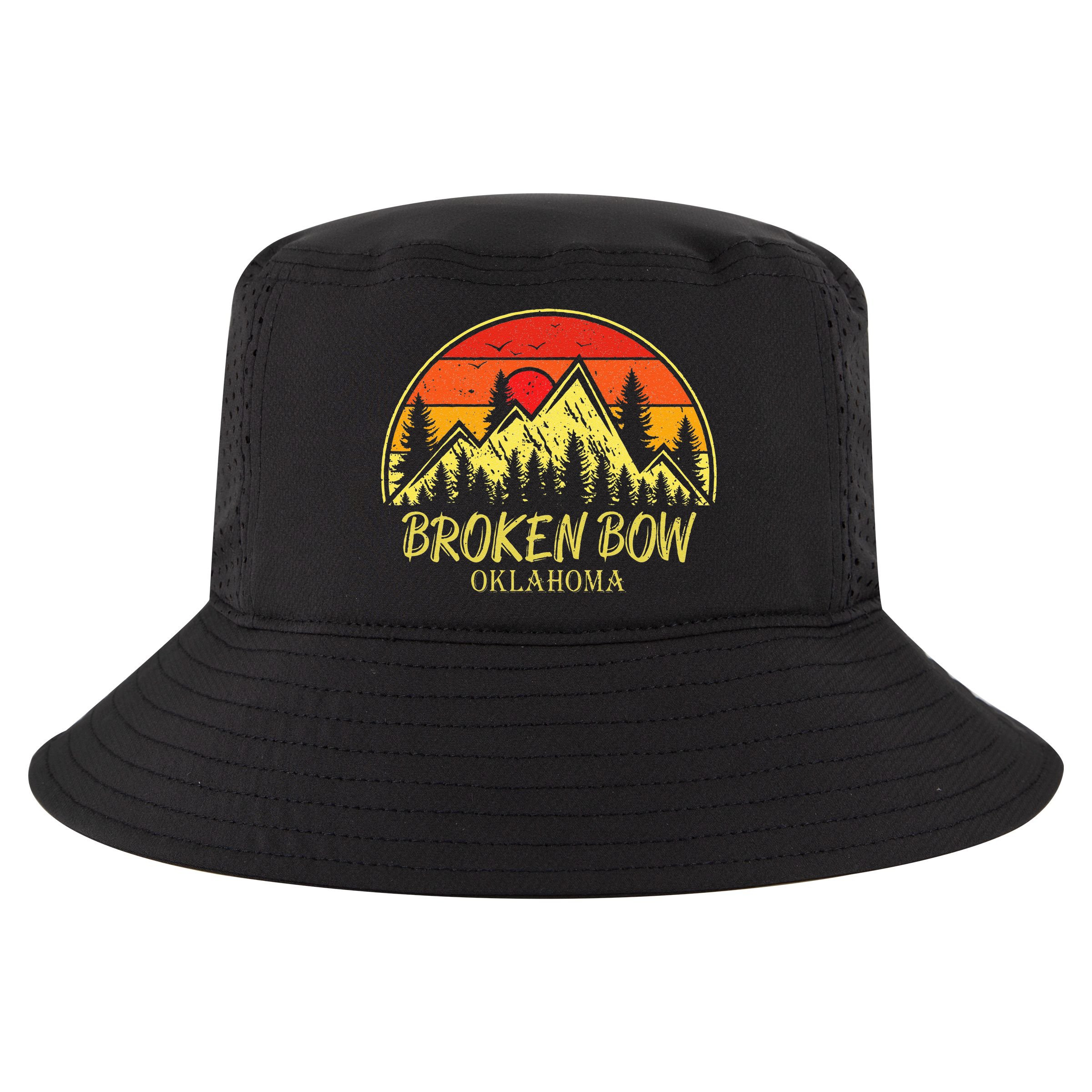 Vintage Broken Bow Oklahoma OK Mountains Hiking Souvenir Cool Comfort Performance Bucket Hat