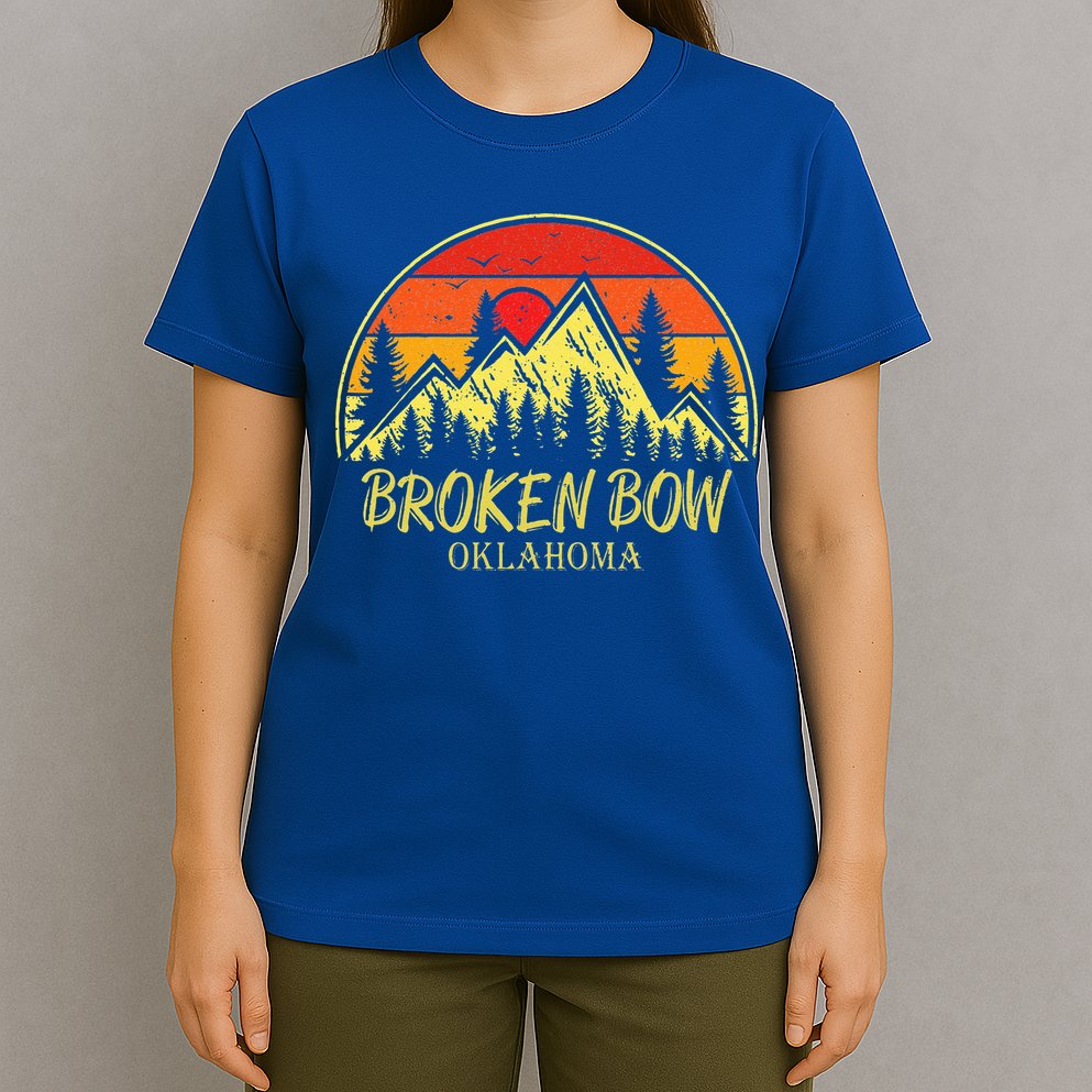 Vintage Broken Bow Oklahoma OK Mountains Hiking Souvenir T-Shirt