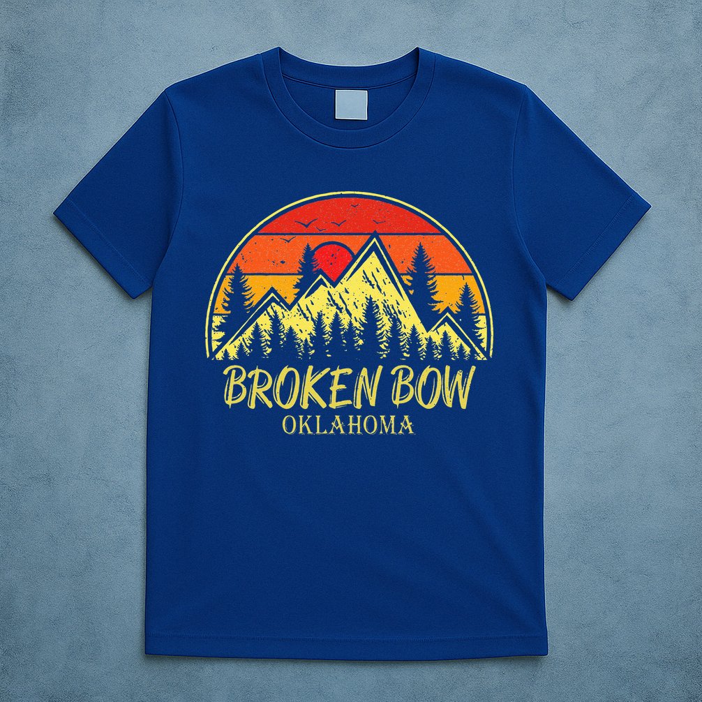 Vintage Broken Bow Oklahoma OK Mountains Hiking Souvenir T-Shirt