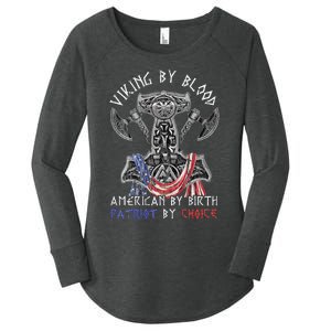 Viking By Blood American By Birth Patriot By Choice Women's Perfect Tri Tunic Long Sleeve Shirt