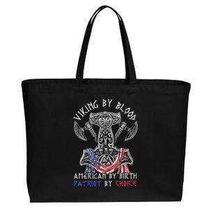 Viking By Blood American By Birth Patriot By Choice Cotton Canvas Jumbo Tote