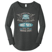 Vintage Birthday Born In 1957 Built In The 50s Women's Perfect Tri Tunic Long Sleeve Shirt