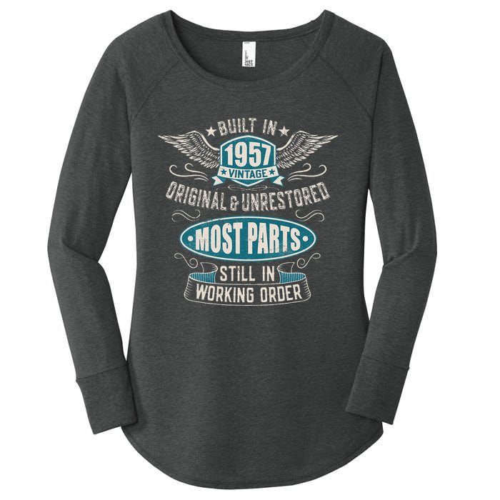 Vintage Birthday Born In 1957 Built In The 50s Women's Perfect Tri Tunic Long Sleeve Shirt