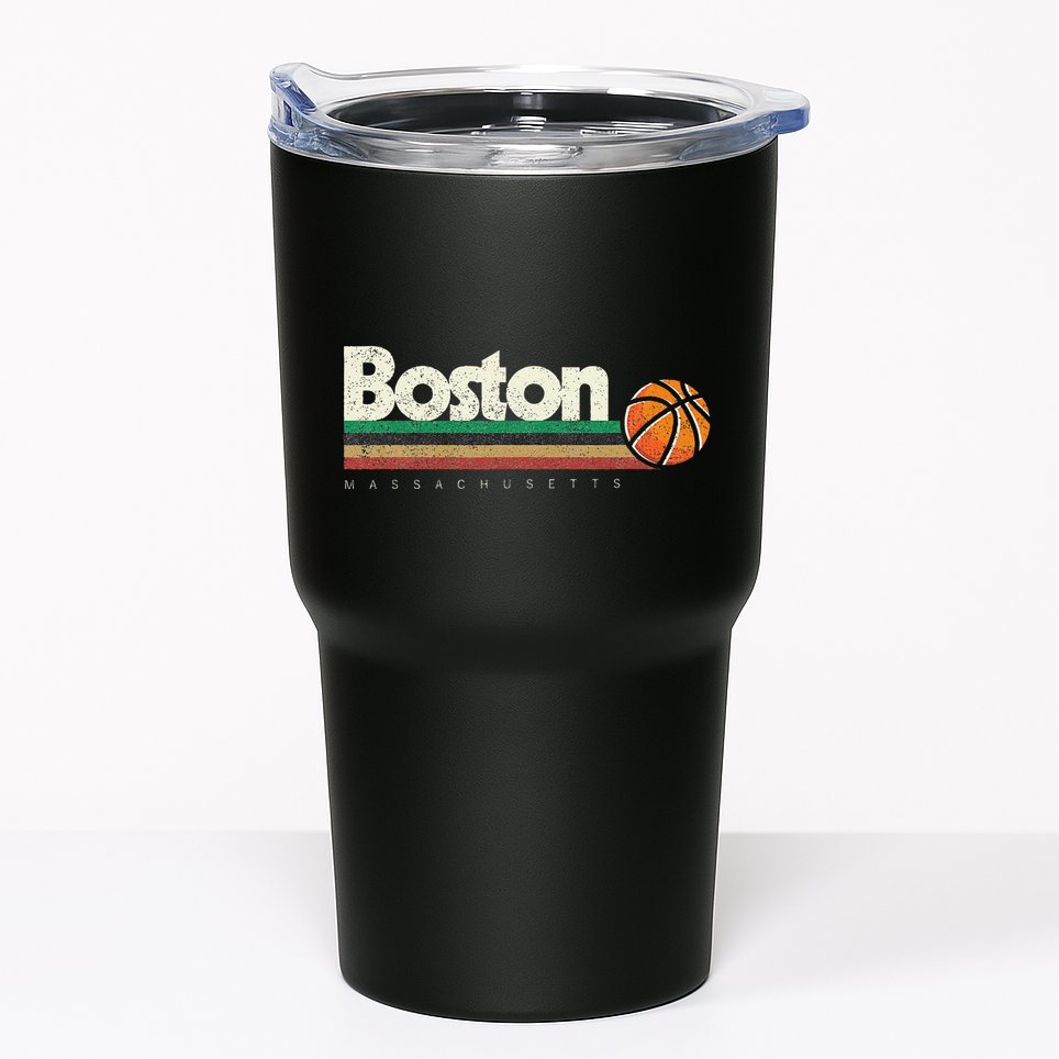 Vintage Basketball Boston City Bball Retro Stripes Tumbler