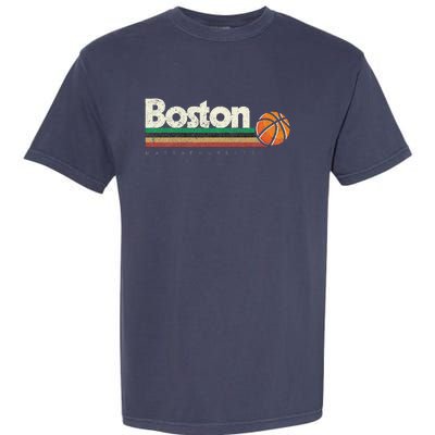 Vintage Basketball Boston City Bball Retro Stripes Garment-Dyed Heavyweight T-Shirt