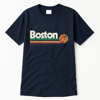 Vintage Basketball Boston City Bball Retro Stripes Tall T-Shirt