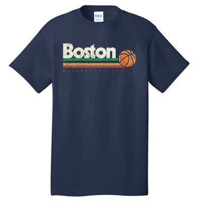 Vintage Basketball Boston City Bball Retro Stripes Tall T-Shirt