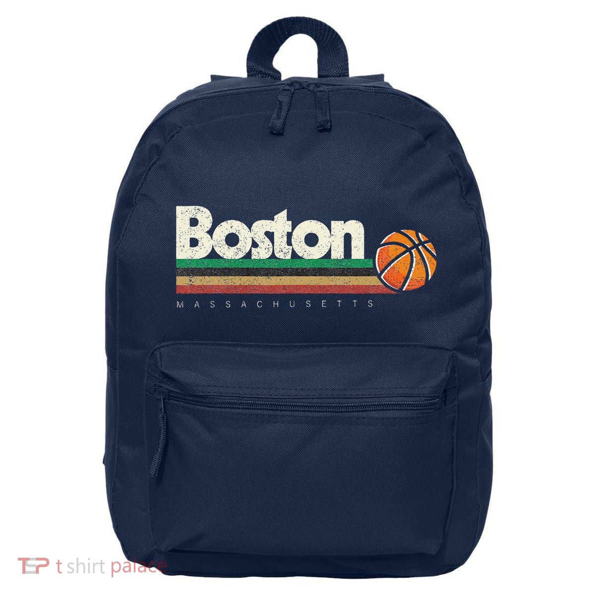 Vintage Basketball Boston City Bball Retro Stripes 16 in Basic Backpack