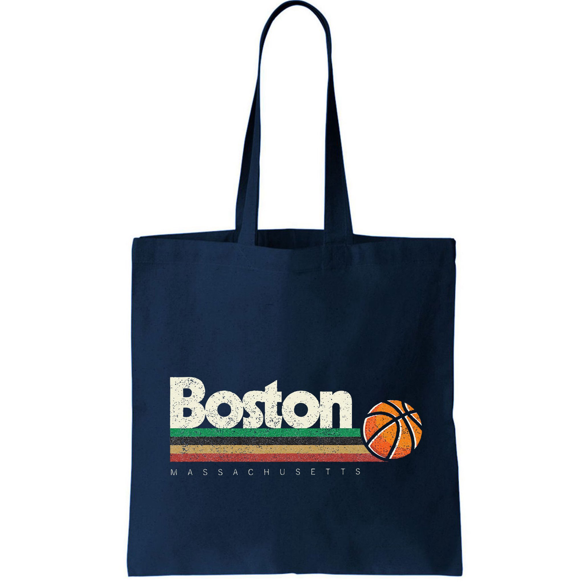 Vintage Basketball Boston City Bball Retro Stripes Bag