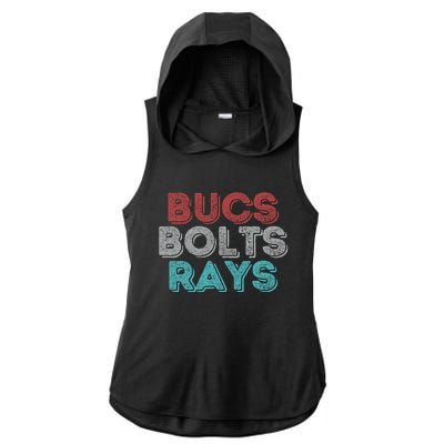 Vintage Bucs Bolts Rays Ladies PosiCharge Tri-Blend Wicking Draft Hoodie Tank