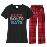 Vintage Bucs Bolts Rays Women's Flannel Pajama Set