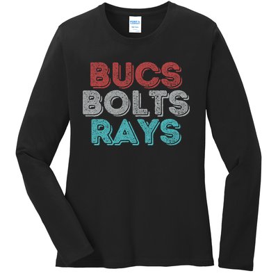 Vintage Bucs Bolts Rays Ladies Long Sleeve Shirt