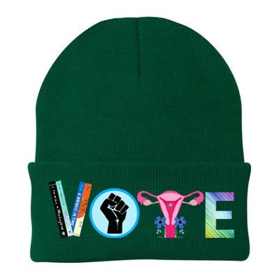 Vote Banned Books Reproductive Rights Blm Political Activism Knit Cap Winter Beanie