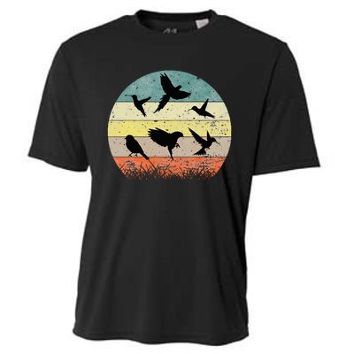 Vintage Birding Bird Watching Bird Watcher Bird Cooling Performance Crew T-Shirt