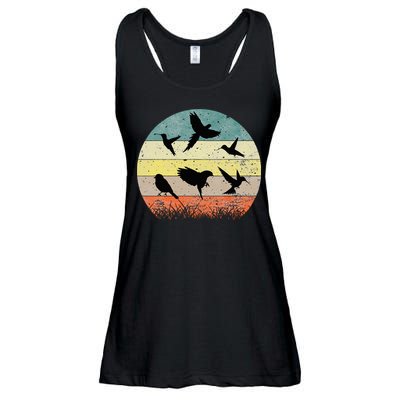 Vintage Birding Bird Watching Bird Watcher Bird Ladies Essential Flowy Tank