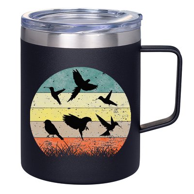 Vintage Birding Bird Watching Bird Watcher Bird 12oz Stainless Steel Coffee Mug