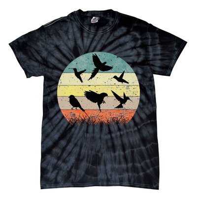 Vintage Birding Bird Watching Bird Watcher Bird Tie-Dye T-Shirt
