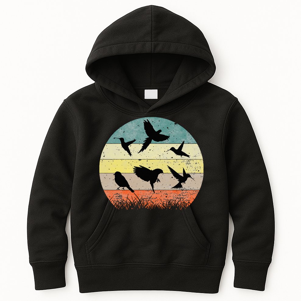 Vintage Birding Bird Watching Bird Watcher Bird Kids Hoodie