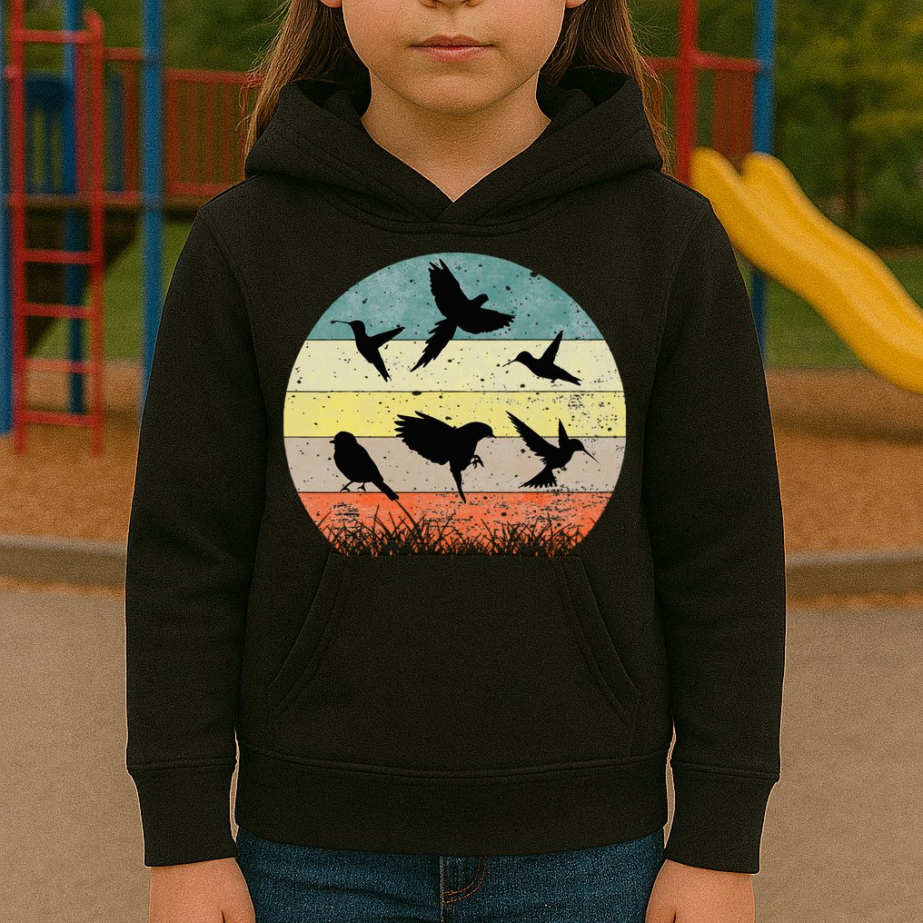 Vintage Birding Bird Watching Bird Watcher Bird Kids Hoodie