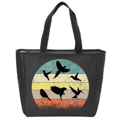 Vintage Birding Bird Watching Bird Watcher Bird Zip Tote Bag