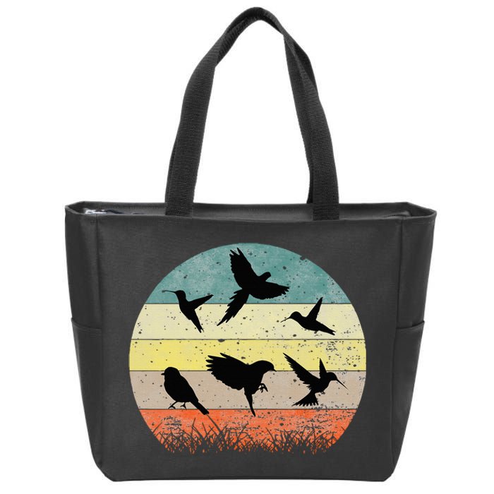 Vintage Birding Bird Watching Bird Watcher Bird Zip Tote Bag