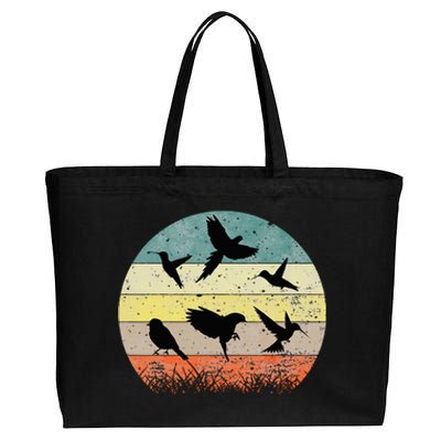 Vintage Birding Bird Watching Bird Watcher Bird Cotton Canvas Jumbo Tote