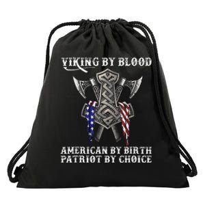 Viking By Blood American By Birth Patriot By Choice Drawstring Bag