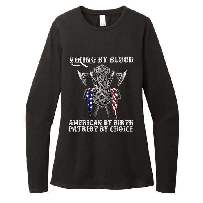 Viking By Blood American By Birth Patriot By Choice Womens CVC Long Sleeve Shirt