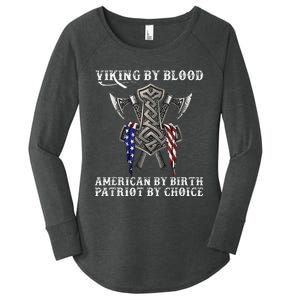 Viking By Blood American By Birth Patriot By Choice Women's Perfect Tri Tunic Long Sleeve Shirt