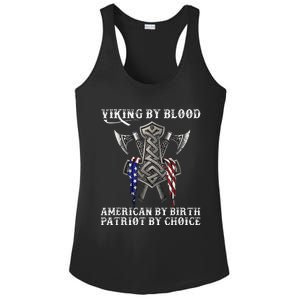 Viking By Blood American By Birth Patriot By Choice Ladies PosiCharge Competitor Racerback Tank