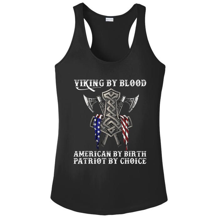 Viking By Blood American By Birth Patriot By Choice Ladies PosiCharge Competitor Racerback Tank