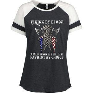 Viking By Blood American By Birth Patriot By Choice Enza Ladies Jersey Colorblock Tee