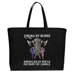 Viking By Blood American By Birth Patriot By Choice Cotton Canvas Jumbo Tote