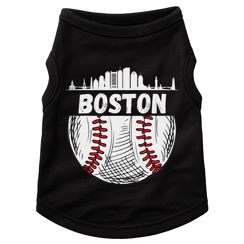 Vintage Boston Baseball Skyline Boston Baseball Graphic Doggie Tank