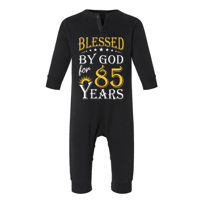 Vintage Blessed by God for 85 years Happy 85th Birthday Infant Fleece One Piece