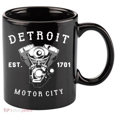 Vintage Big Block Detroit Motor City Michigan Car Enthusiast Cool Gift 11oz C Handle Ceramic Mug