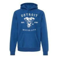 Vintage Big Block Detroit Motor City Michigan Car Enthusiast Cool Gift Premium Hoodie