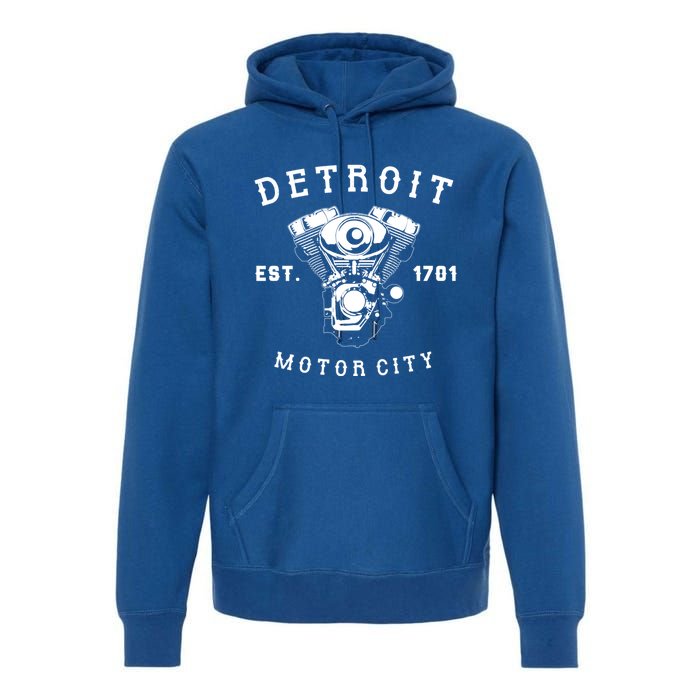 Vintage Big Block Detroit Motor City Michigan Car Enthusiast Cool Gift Premium Hoodie