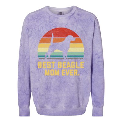 Vintage Best Beagle Mom Ever Gift Colorblast Crewneck Sweatshirt