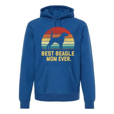 Vintage Best Beagle Mom Ever Gift Premium Hoodie