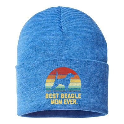 Vintage Best Beagle Mom Ever Gift Sustainable Knit Beanie