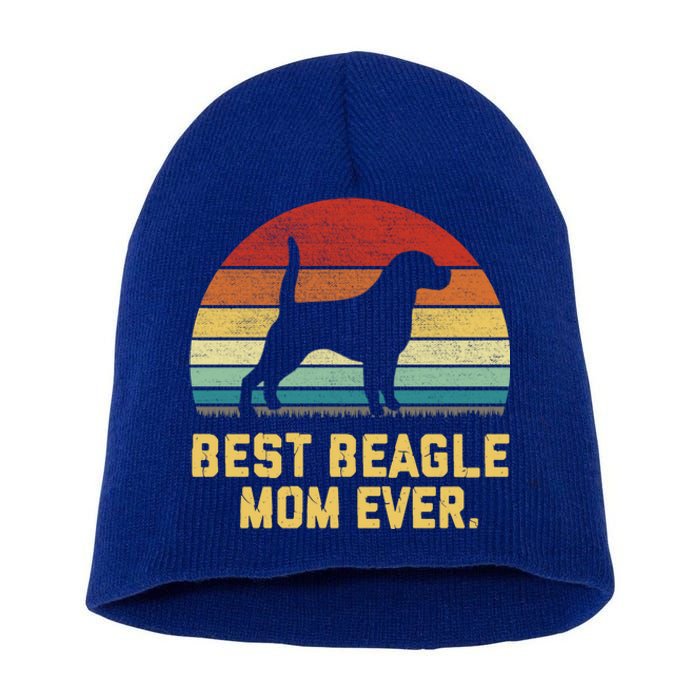 Vintage Best Beagle Mom Ever Gift Short Acrylic Beanie