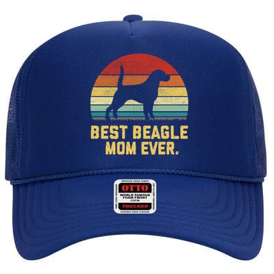 Vintage Best Beagle Mom Ever Gift High Crown Mesh Back Trucker Hat