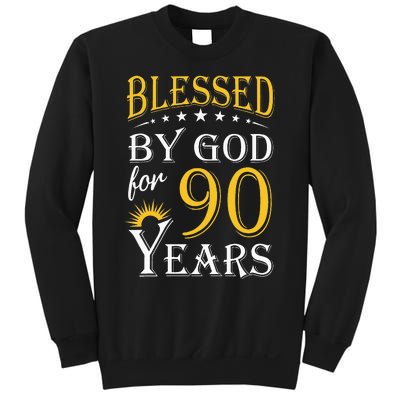 Vintage Blessed by God for 90 years Happy 90th Birthday Sweatshirt