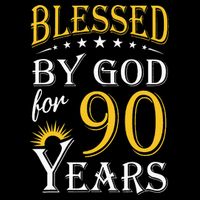 Vintage Blessed by God for 90 years Happy 90th Birthday Womens T-Shirt