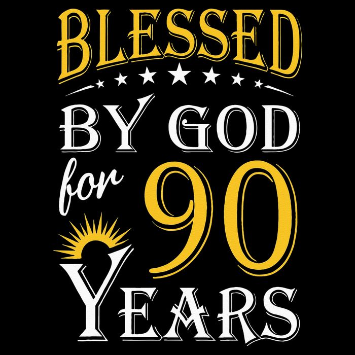 Vintage Blessed by God for 90 years Happy 90th Birthday Womens T-Shirt