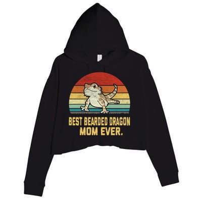 Vintage Best Bearded Dragon Mom Ever Gift Crop Fleece Hoodie