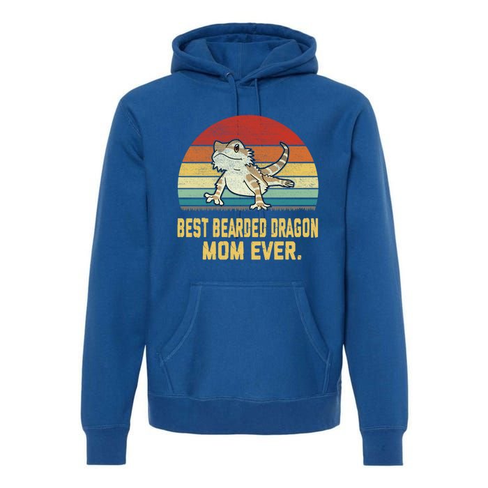 Vintage Best Bearded Dragon Mom Ever Gift Premium Hoodie